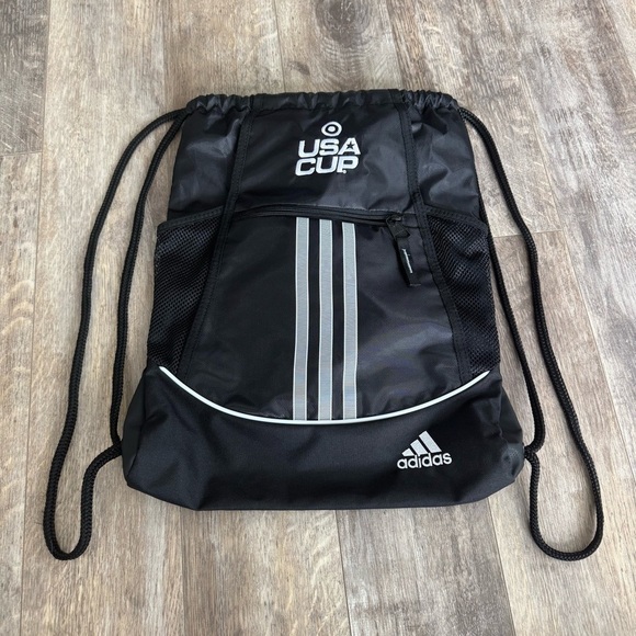 adidas Other - Adidas World Cup Soccer Futbol Black Drawstring Backpack